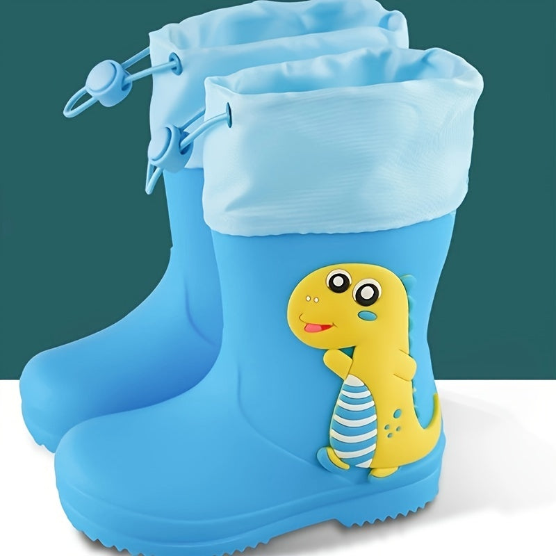 Kids' Waterproof PVC Mid-Calf Cartoon Rain Boots for Boys and Girls