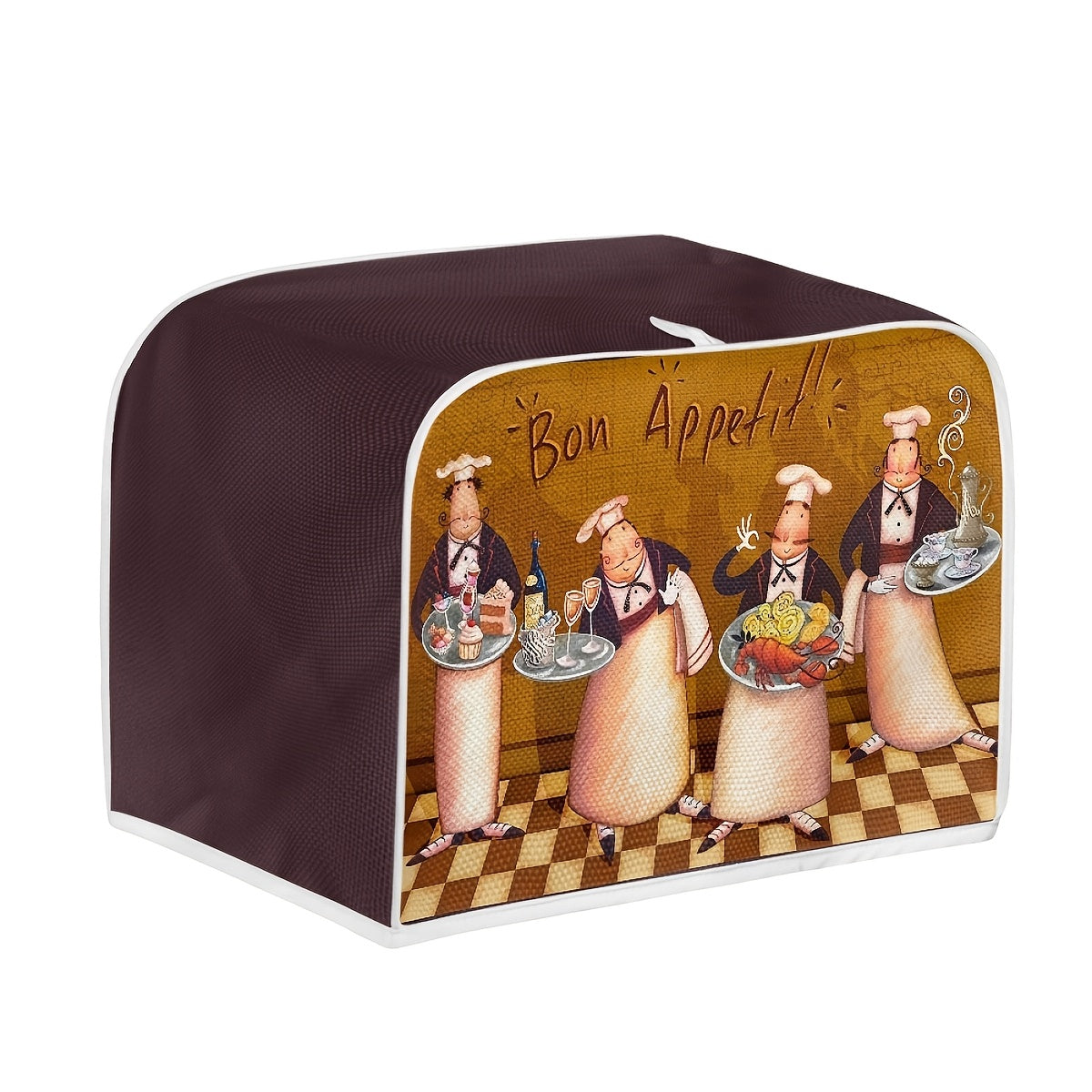 Whimsical Chef-Themed Toaster Cover Washable Dustproof Size S with Cartoon Chef Design