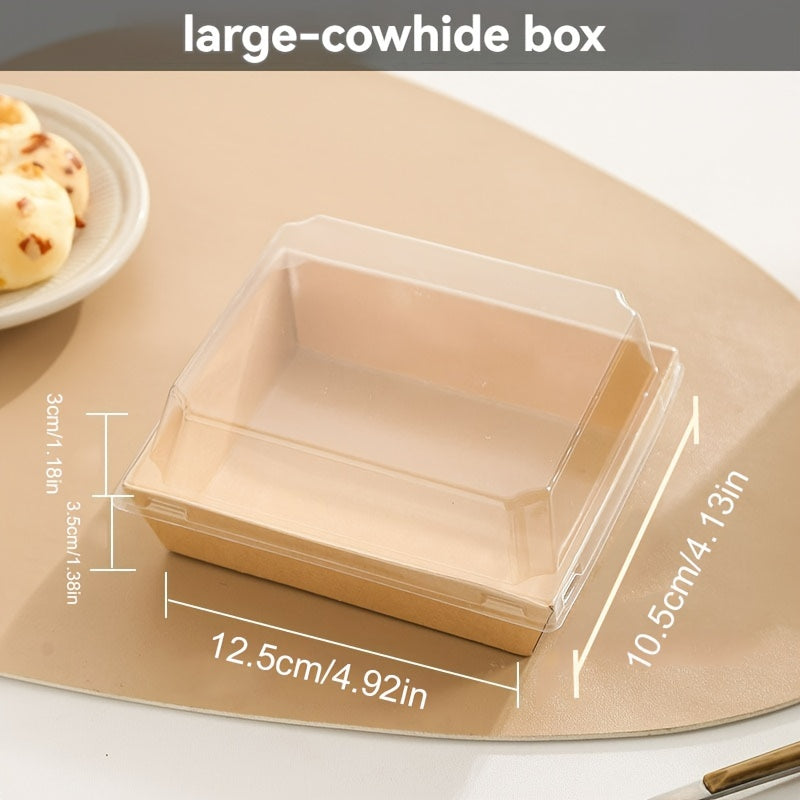 Cajas de papel kraft cuadradas con tapas transparentes para pasteles, galletas y postres