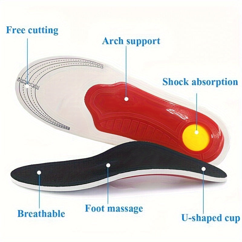 Unisex EVA Insoles for Flat Feet Arch Support Black Stabilizing Inserts