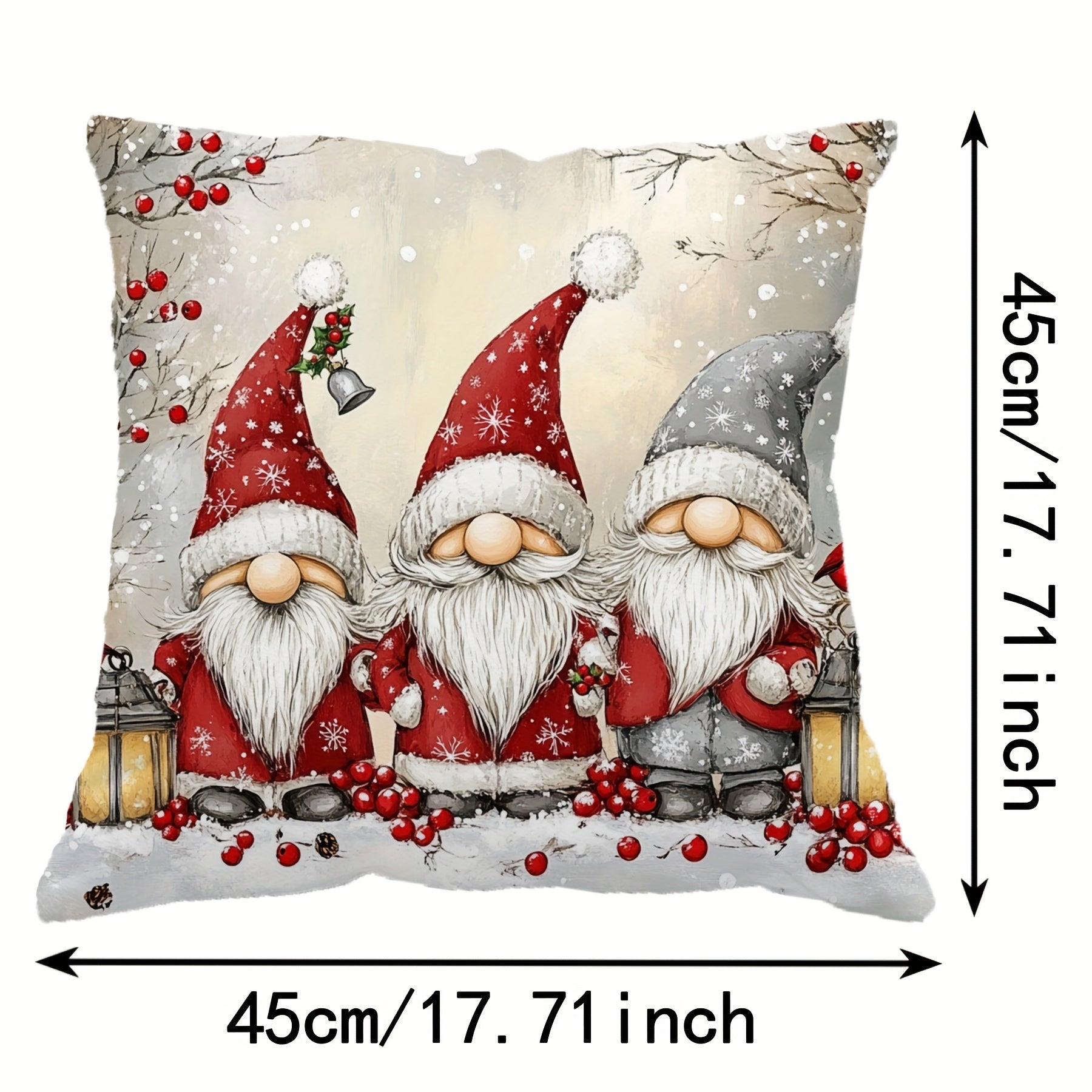 Christmas Pillowcase Soft Modern 44.96cm x 44.96cm Single Side Print Polyester for Living Room Bedroom