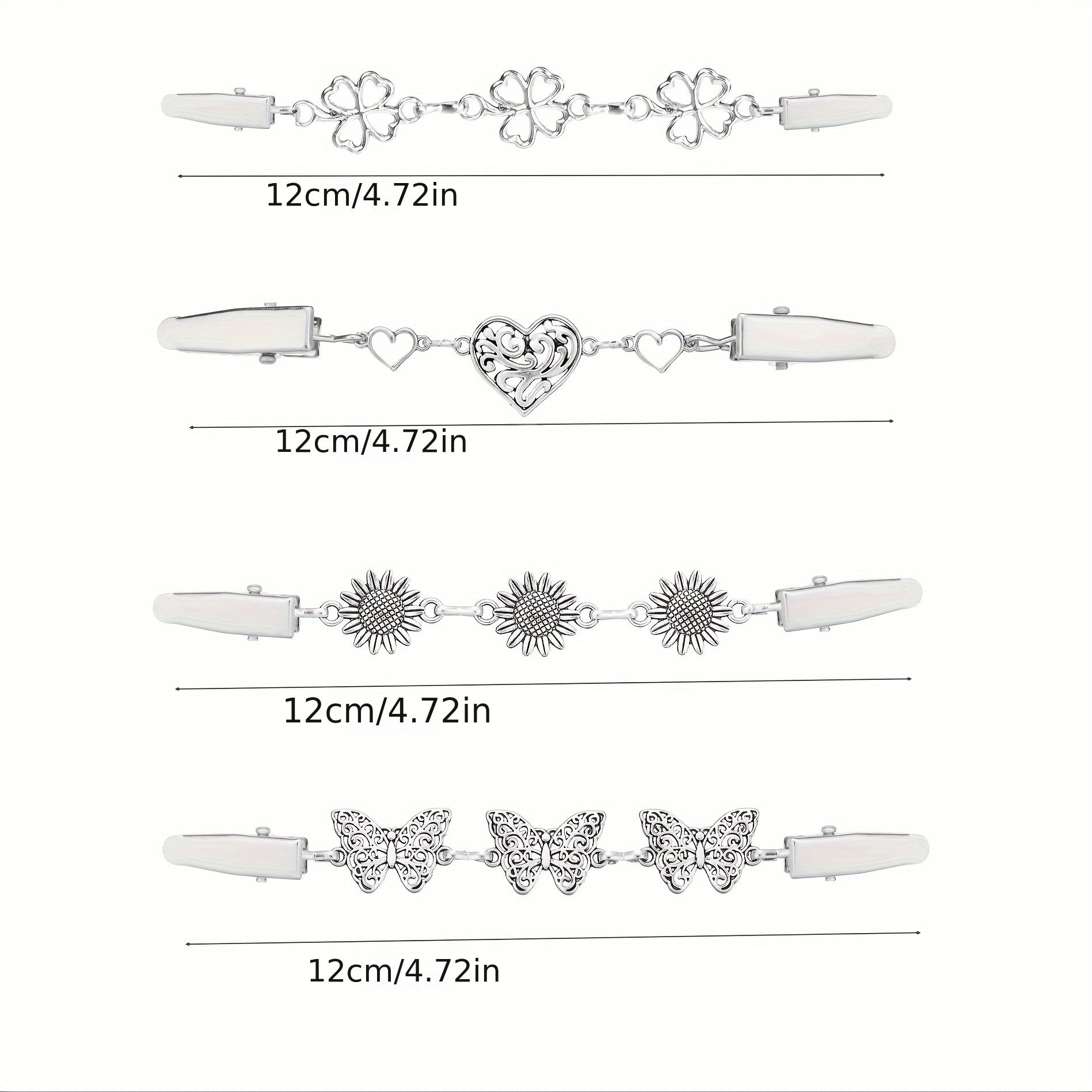 4 ta zamonaviy shal bukle to'plami, vintage ipak sharf kliplari, sviter klipi aksessuarlar