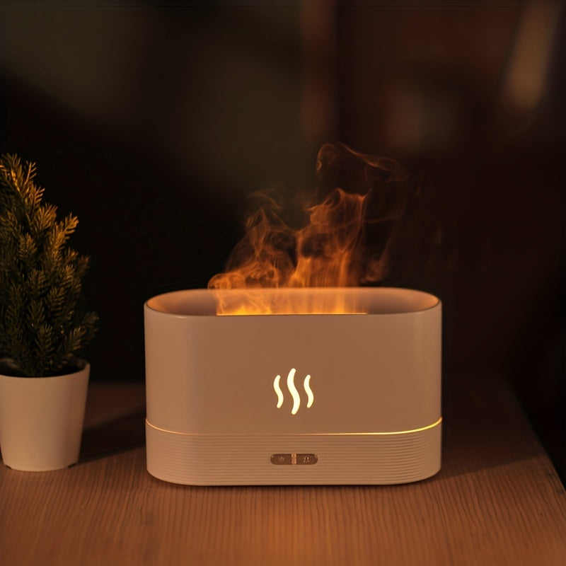 Warm Light Flame Humidifier with Aromatherapy and Cool Mist for Home