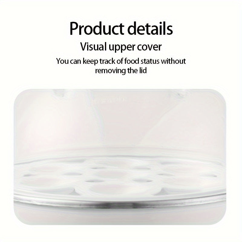 Electric Steamer with Egg Cooker Automatic One-Button 3D Heating Dry Burn Protection