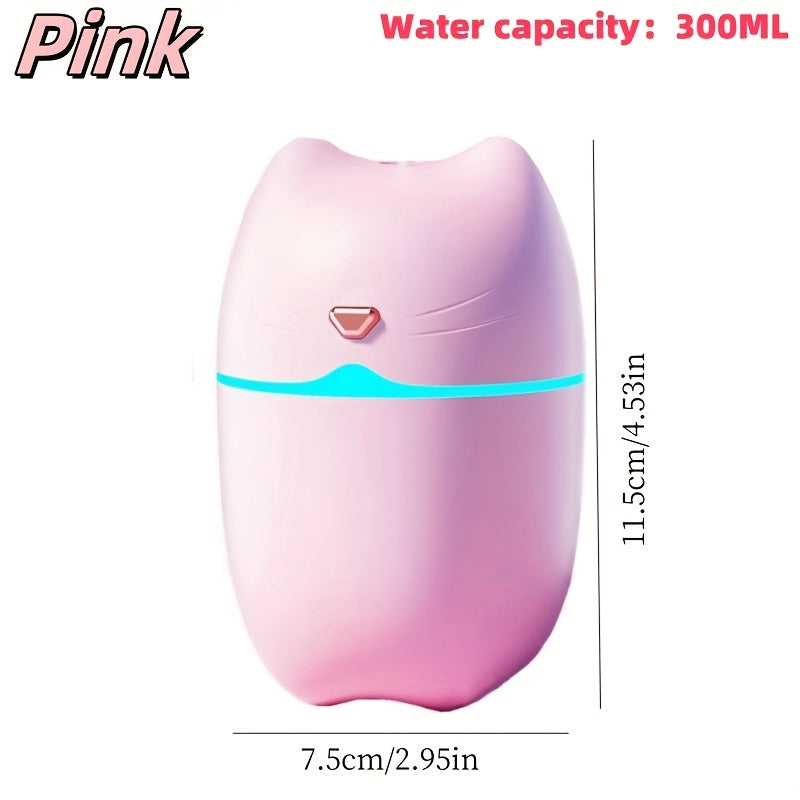 Kichkina rang-barang kechki yorug'lik namlagich 300ML USB shovqinli bo'ron uchun uy ofisi