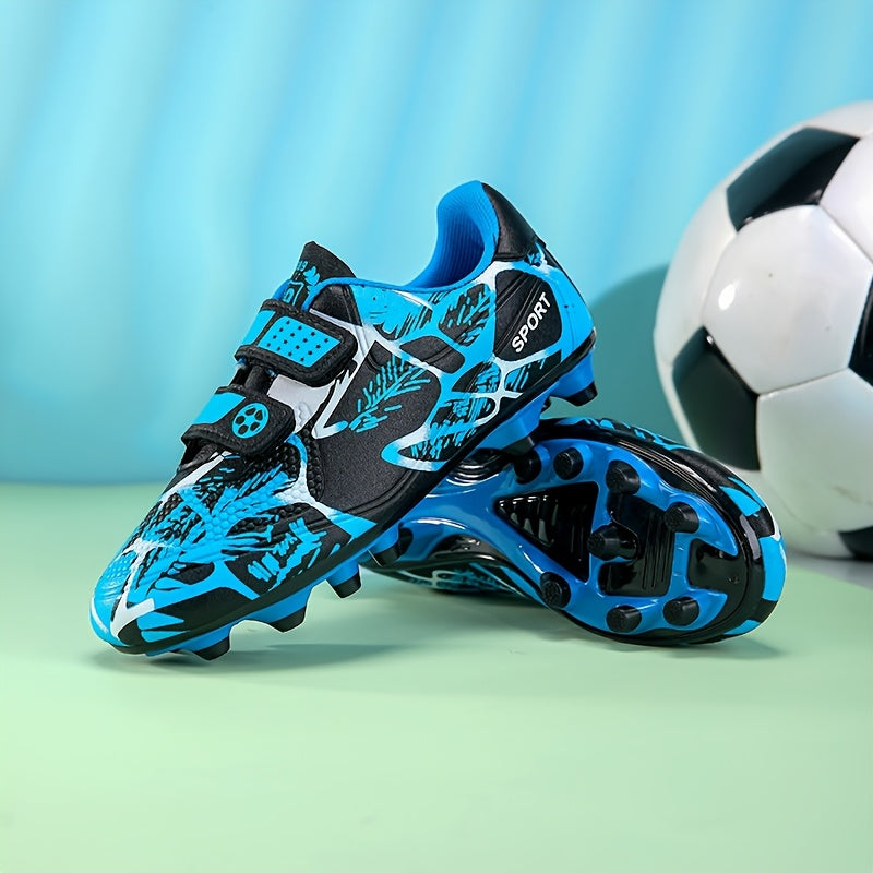 Kids' All-Weather Soccer Cleats for Boys and Girls with Long Studs Non-Slip Breathable Low-Top