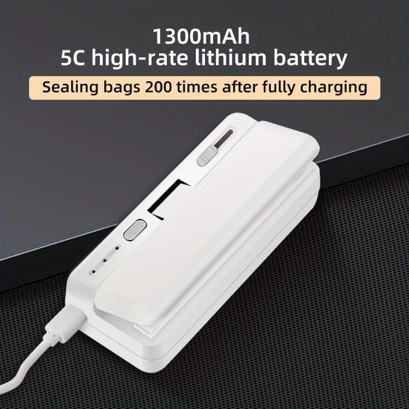 Mini Portativ Yopish Mashinasi yengil va samarali tarzda snack paketlarini yopadi, USB orqali qayta zaryadlanadi va sozlamalari moslashtirilgan, turli paketlar uchun ideal va sayohat hamda pikniklar uchun mukammal.