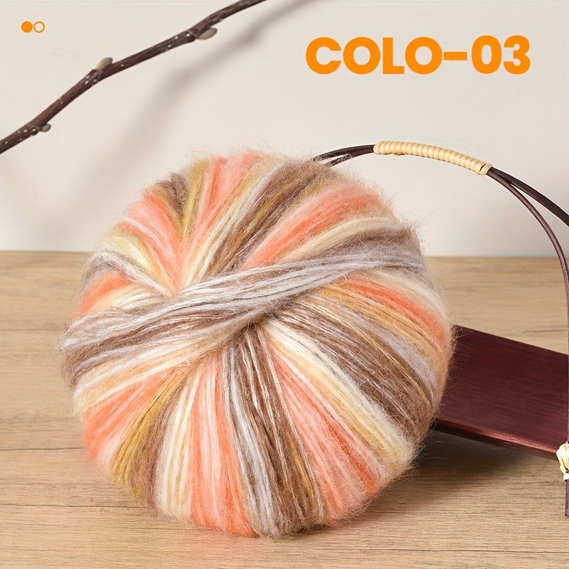 Gradient Wool Yarn 2 Bundles 100g 350m Multicolor Horse Sea for Knitting Scarves Hats