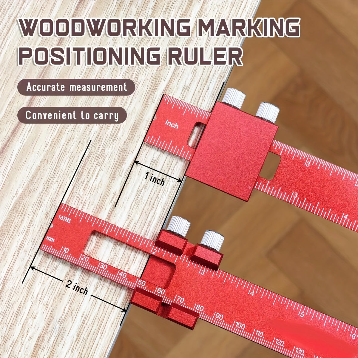 Regla de bolsillo en aluminio en forma de T para carpintería y manualidades