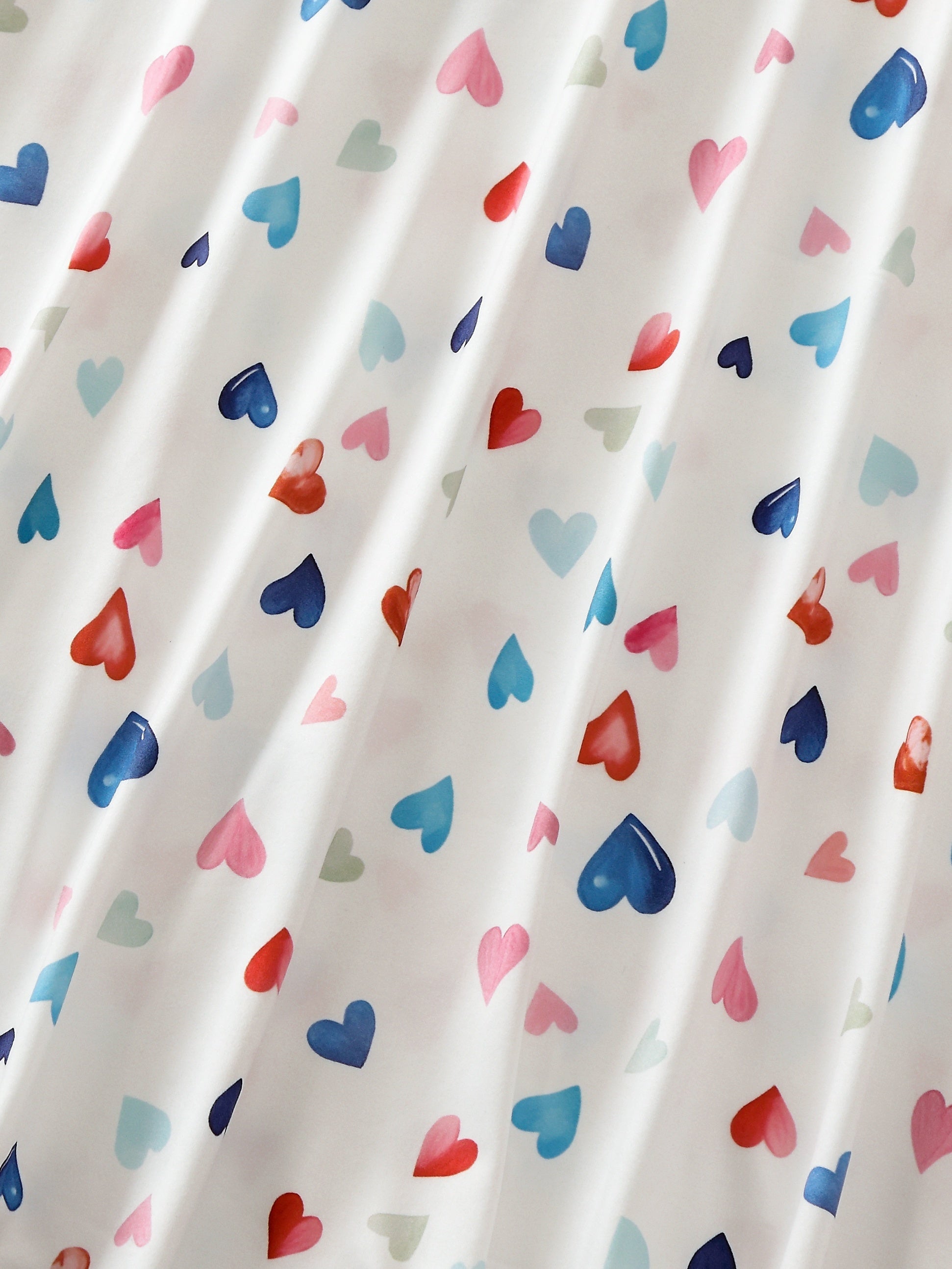 Women's Cotton Long Heart Print Casual Maxi Sleep Dress