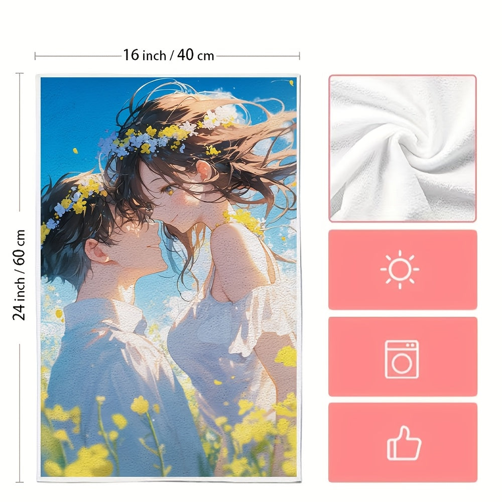 2 Pieces Ultra Soft Kitchen Towels 16x24 Inches Absorbent Dish Hand Towels