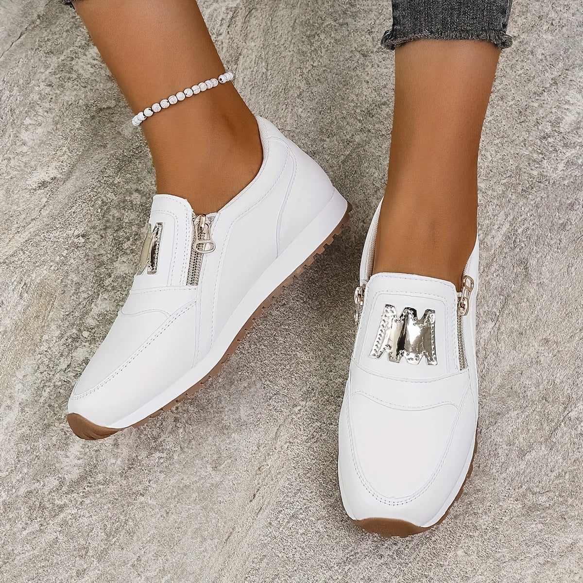 Women's Casual Sneakers Comfortable Low-Top Flats Breathable Sole