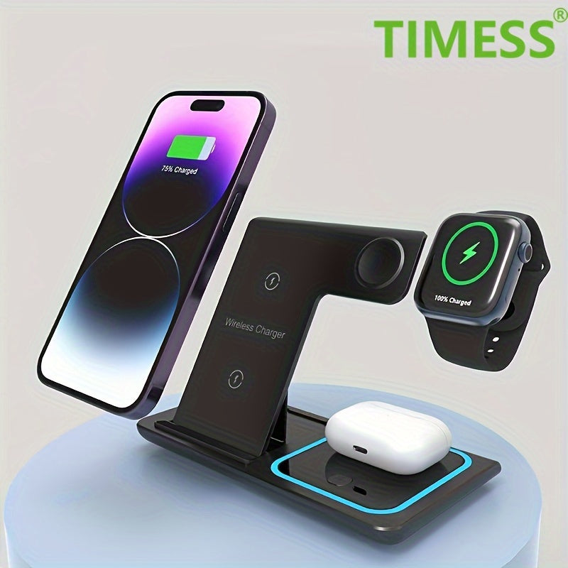 Wireless Charging Station for iPhone Apple Watch AirPods 3 2 Pro Foldable Fast Charger