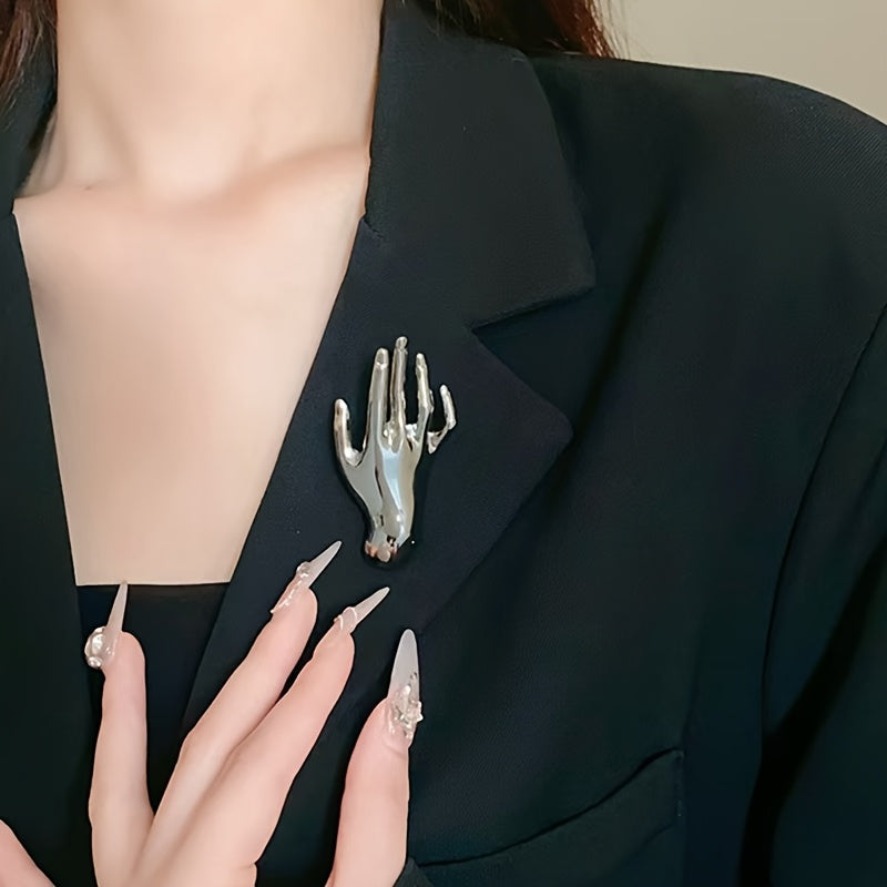 Gold Palm Brooch Pin for Women and Men Luxurious Accessory