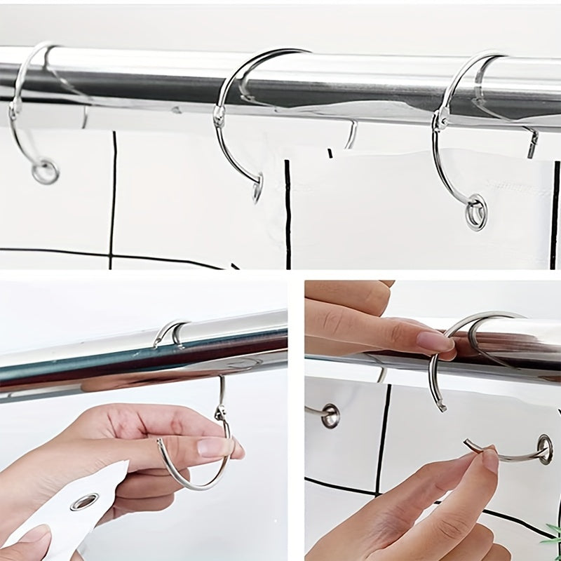 Set of 12 Open Ring Window Curtain Hardware Tulle Sheer Home Decor