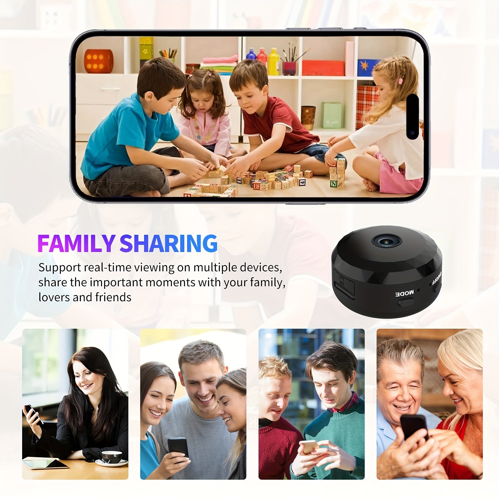 Mini Security Camera with Magnetic Mount WiFi 480p Home Surveillance