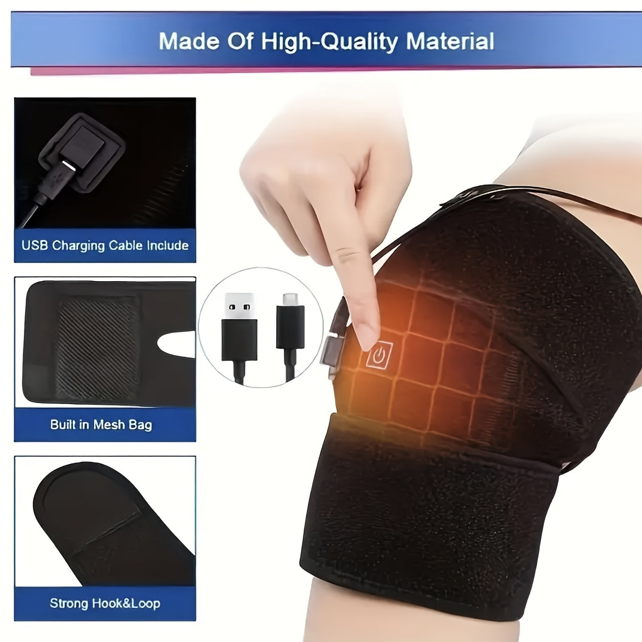 USB Knee Heating Pad and Massager for Men and Women Comfortable Leg Warmer