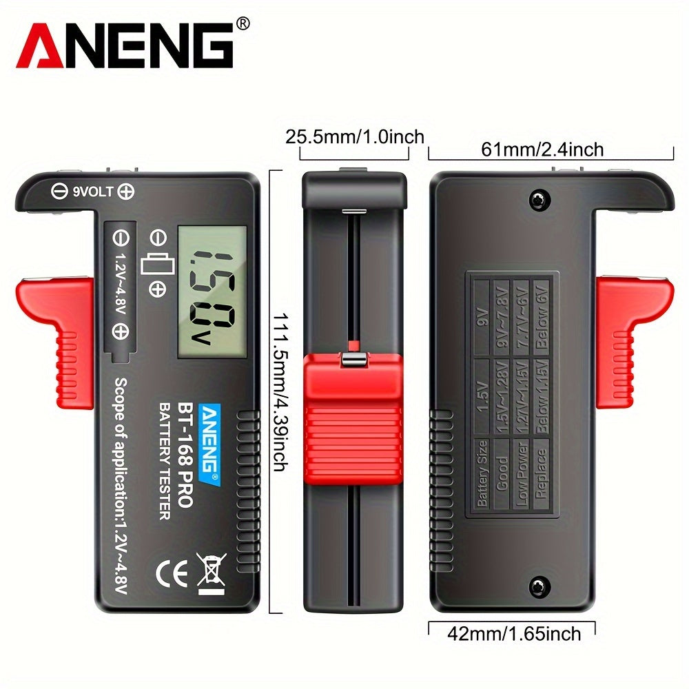 Digital Battery Tester for AA AAA C D 9V Batteries with Digital Display