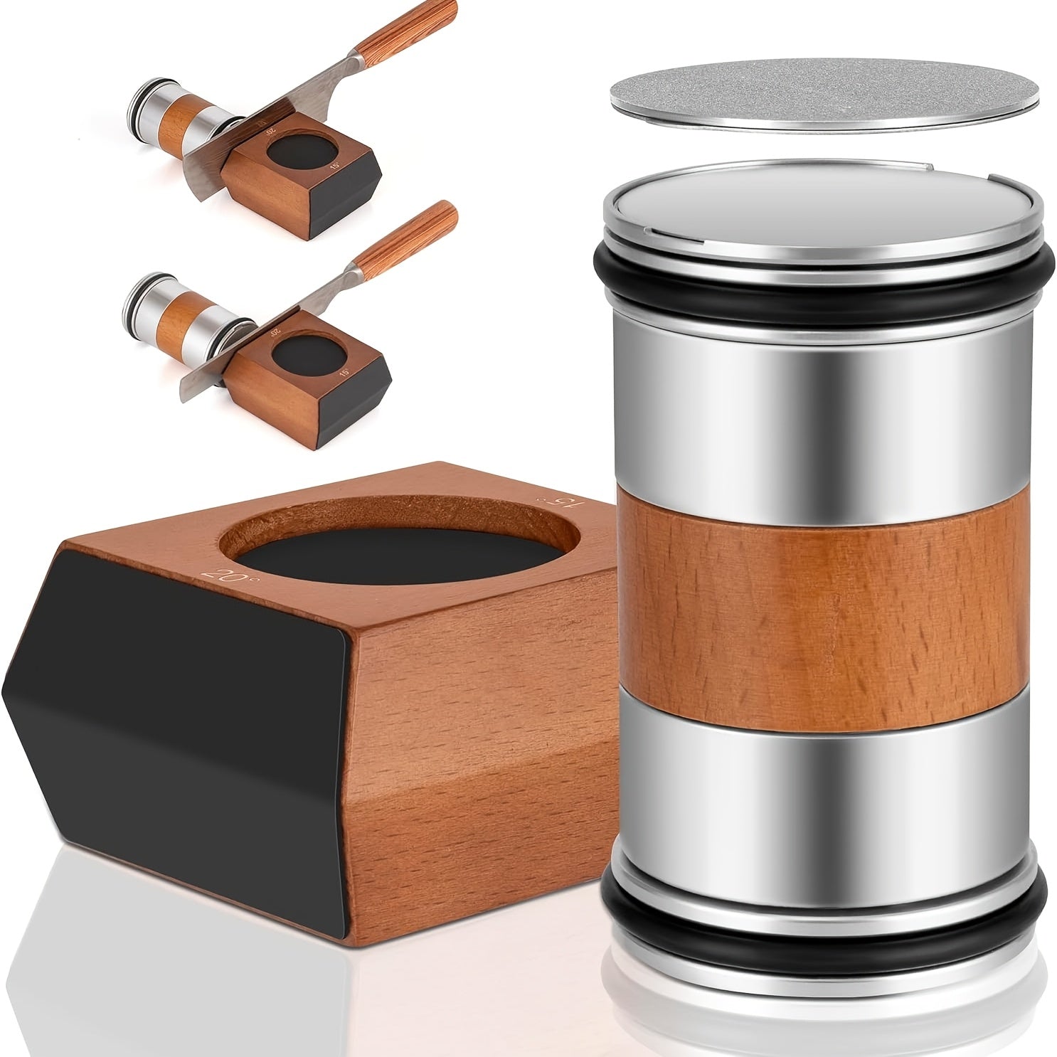 Aluminum Alloy Knife Sharpener with Non-Slip Base and Compact Design