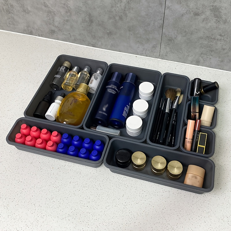 15-Piece Interlocking Desk Drawer Organizer Set for Office Bathroom Kitchen Makeup