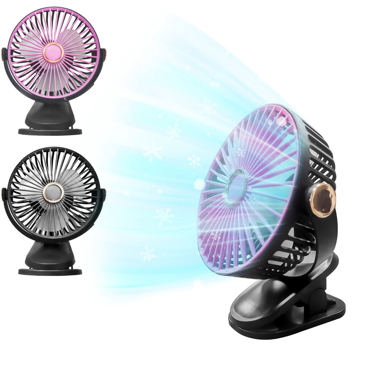 Rechargeable LED Camping Fan with 5-Speed Adjustable Air Circulation and 360° Rotation