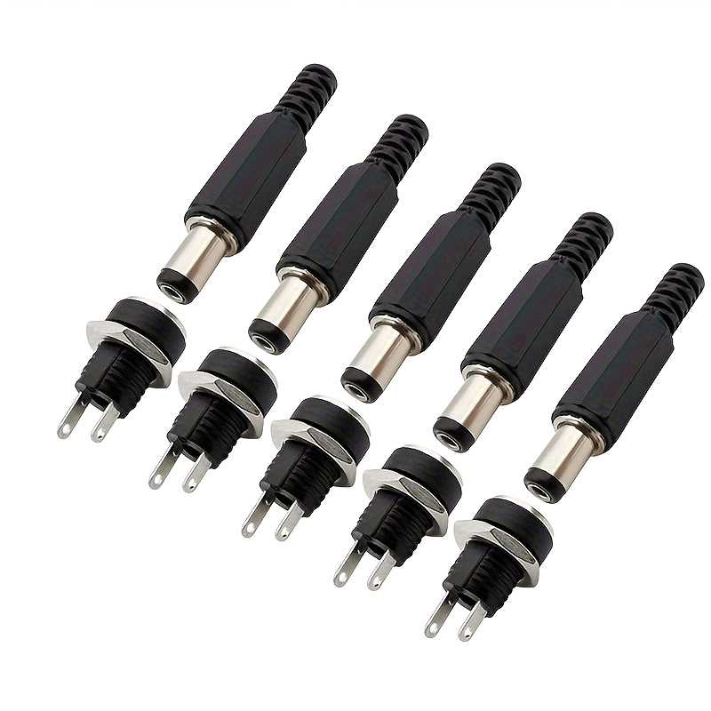 10 Pairs 5.5x2.1mm DC Power Male Female Socket Adapter Connectors for 12V
