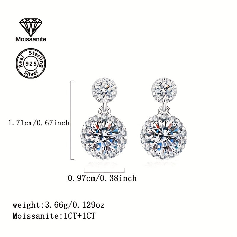 Sterling Silver Moissanite Earrings for Women Jewelry Gift for Her