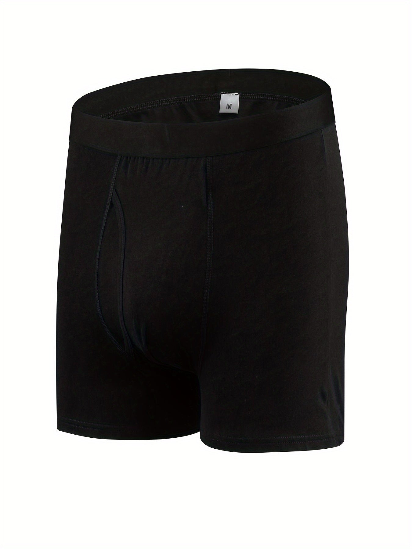 Plus Size Cotton Boxer Briefs 3-Pack Breathable Comfortable Black Gray Blue