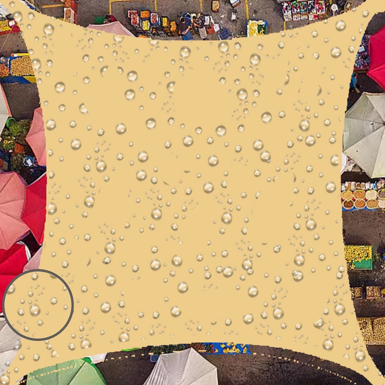 Polyester Rectangle Shade Sail for Patio Garden UV Block Foldable Portable Sun Shade Tent