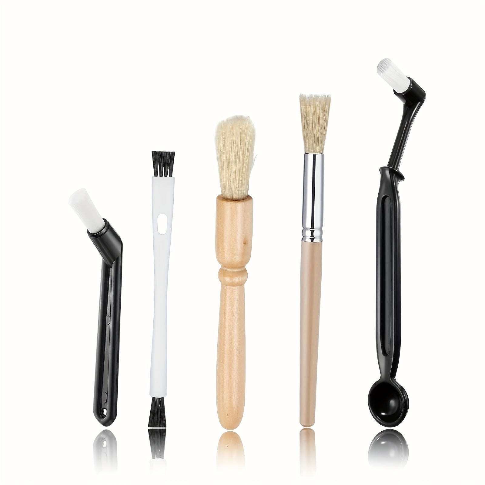 Professional Espresso Brush Set in Wooden Handles for Coffee Machines