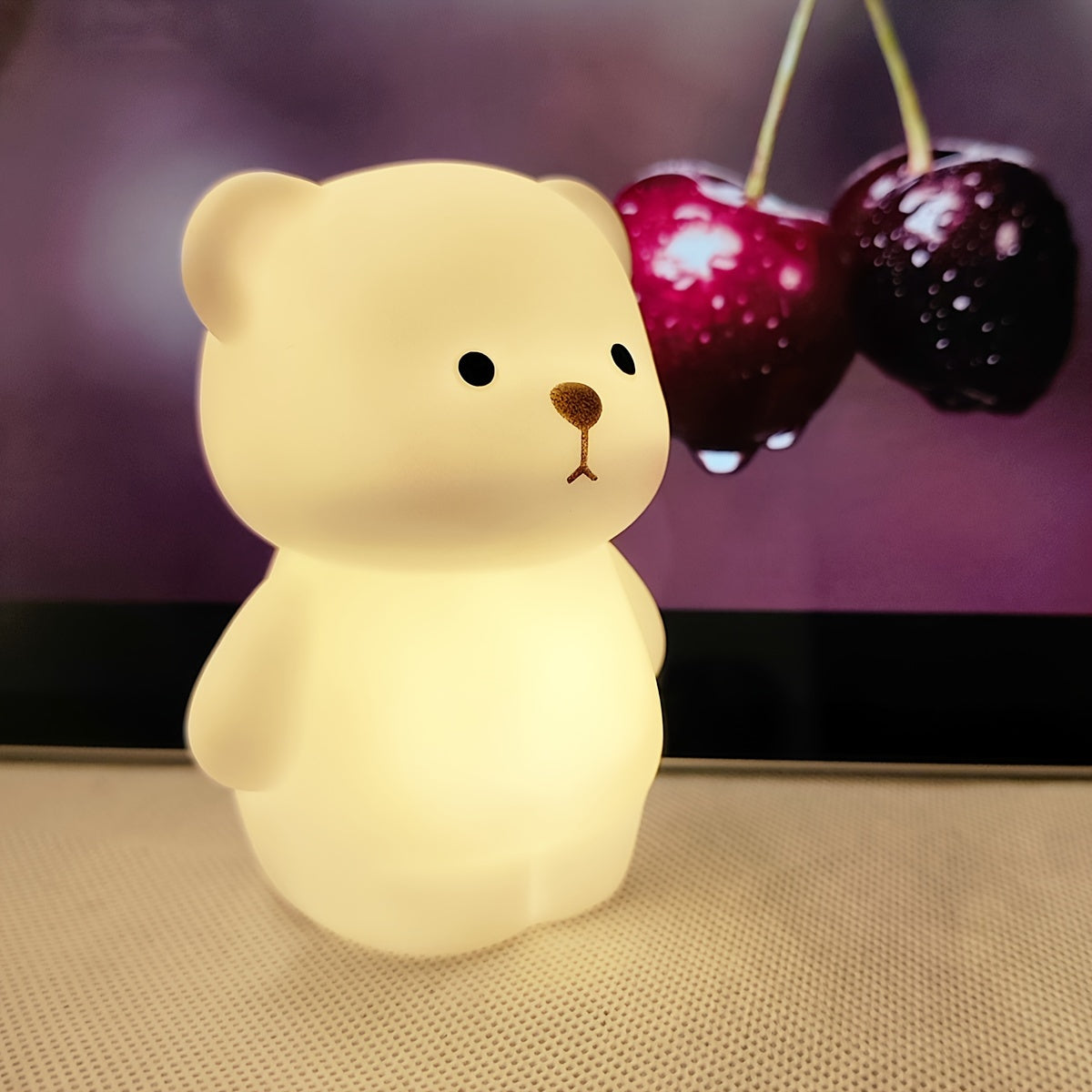 Lámpara de noche LED para animales, lámpara de oso independiente, alimentada por batería, regalo para fiestas navideñas