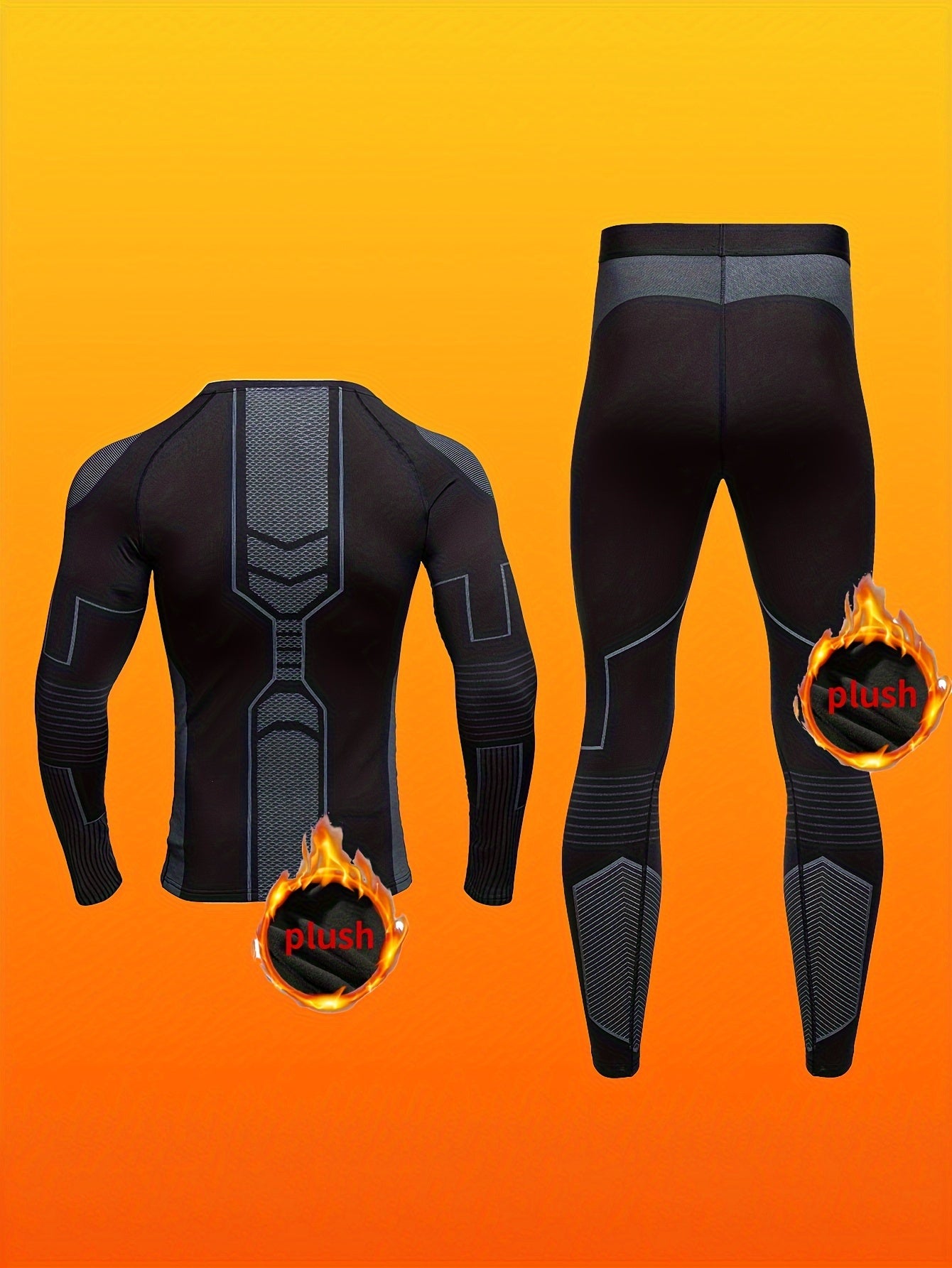 Men's Thermal Underwear Set Polyester Spandex Breathable Quick-Drying Fall Winter