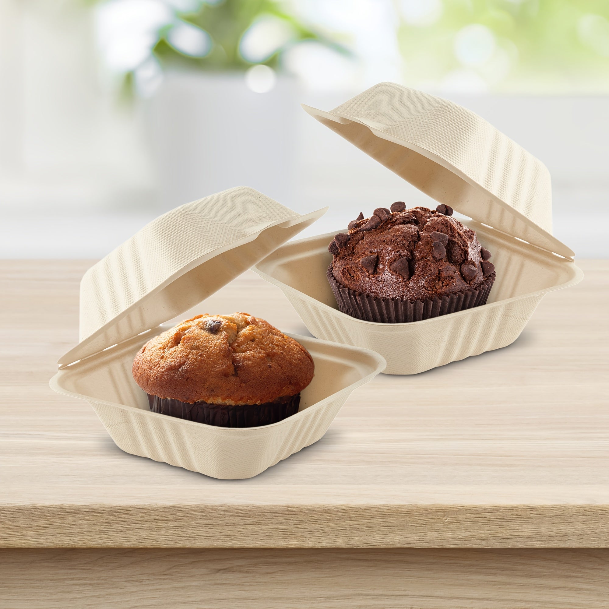 Ekologik toza bug'doy donasi qog'oz tushlik qutilari, 5, 15, 30, 50 ta, sendvichlar, salatlar va shirinliklar uchun