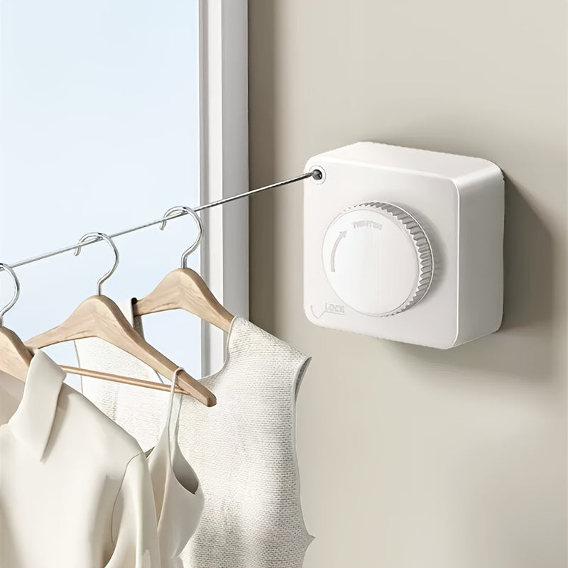 Stainless Steel Retractable Clothesline Reel 4.25m Indoor Balcony Towels Quilts