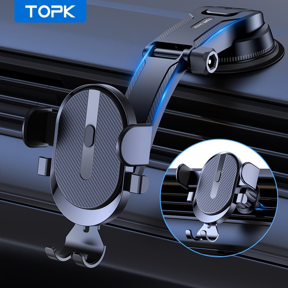 Universal 2-in-1 Car Phone Holder Dashboard Mount Compatible with iPhone Android