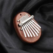 Mini Kalimba Thumb Piano for Beginners and Music Lovers Light Brown Wood 8 Keys Gift for Eid Al-Adha