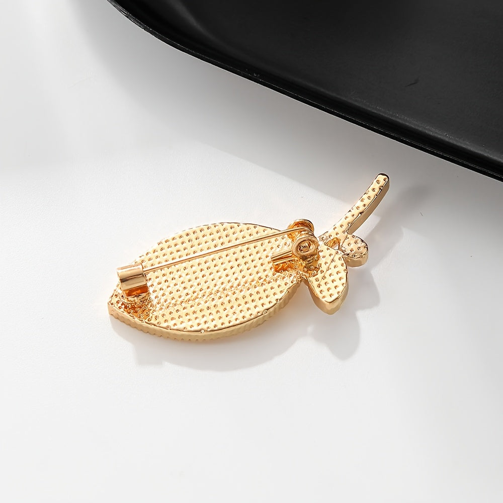 Elegant Alloy Leaf Brooch with Enamel Filigree Classic Fashion Accessory
