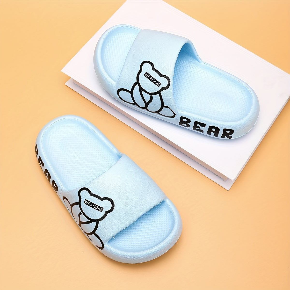 Sandalias antideslizantes de EVA con dibujos de osos para niños, ideales para la playa y el baño, para niños y niñas