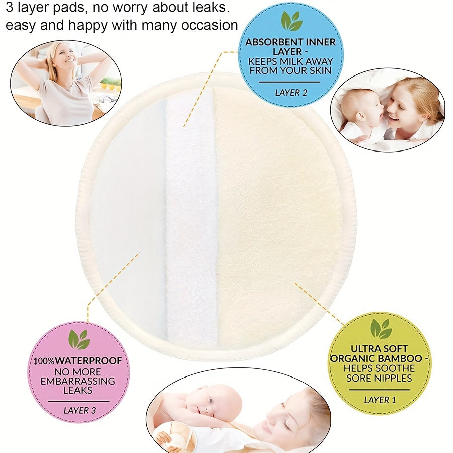 10-штук органических впитывающих прокладок для кормящих матерей 14+ моющихся из полиэстера