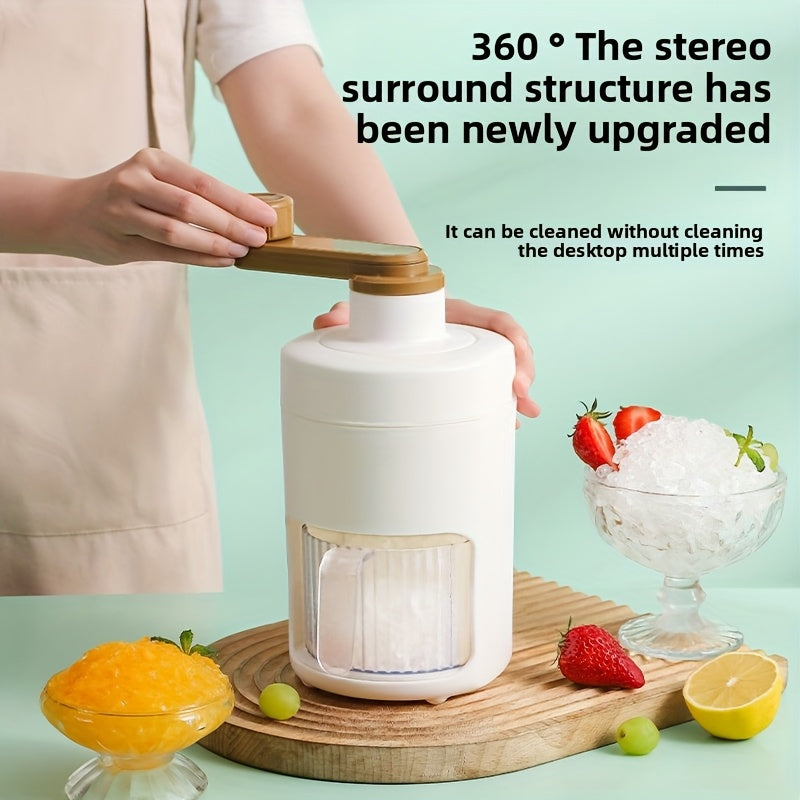 Stereo Surround Sound Ice Crusher Manual Shaved Ice Maker with 2 Trays for Snow Cones