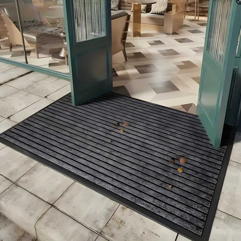 Bir parcha chiziqli kirish mato, kauchuk pastki qismi bilan - uzoq muddatli, yuvish uchun qulay PVC gilam, oshxona, yotoqxona, hammom, ofis va balkon uchun mos.