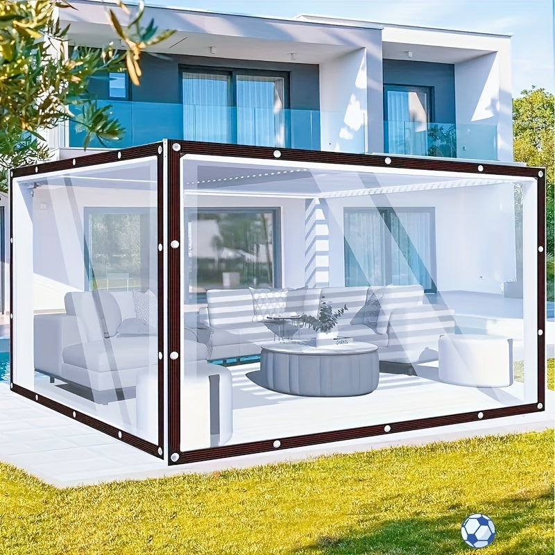 Transparent Balcony Awning Set with Mounting Holes and UV Protection for Carports and Terraces