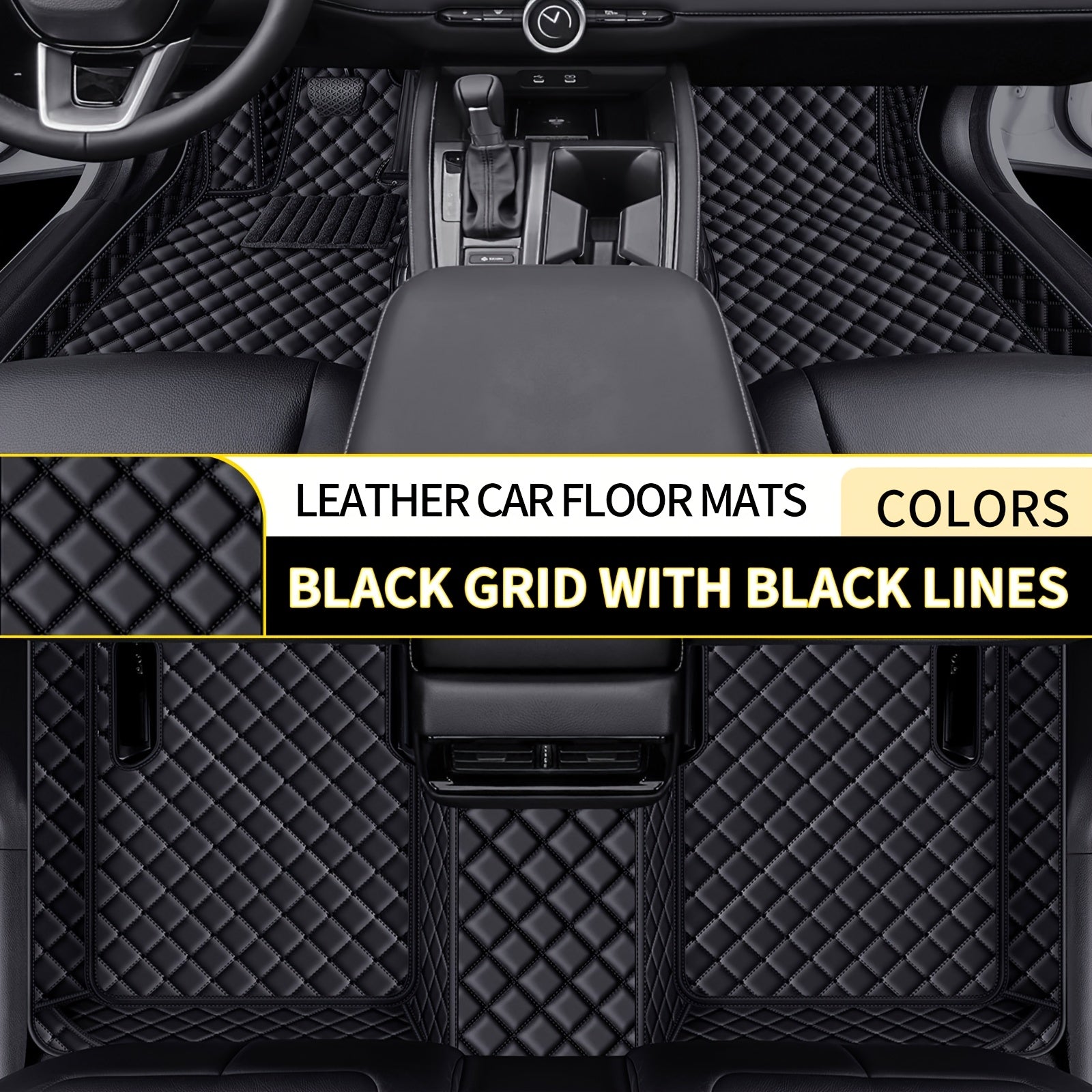 Car Floor Mat Waterproof PU Leather All-Weather Durable for Left-Hand Drive