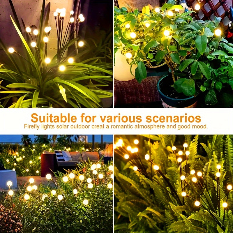 Solar LED Firefly Lights Outdoor Garden Decoration Waterproof IP65 Pack of 4 8 12