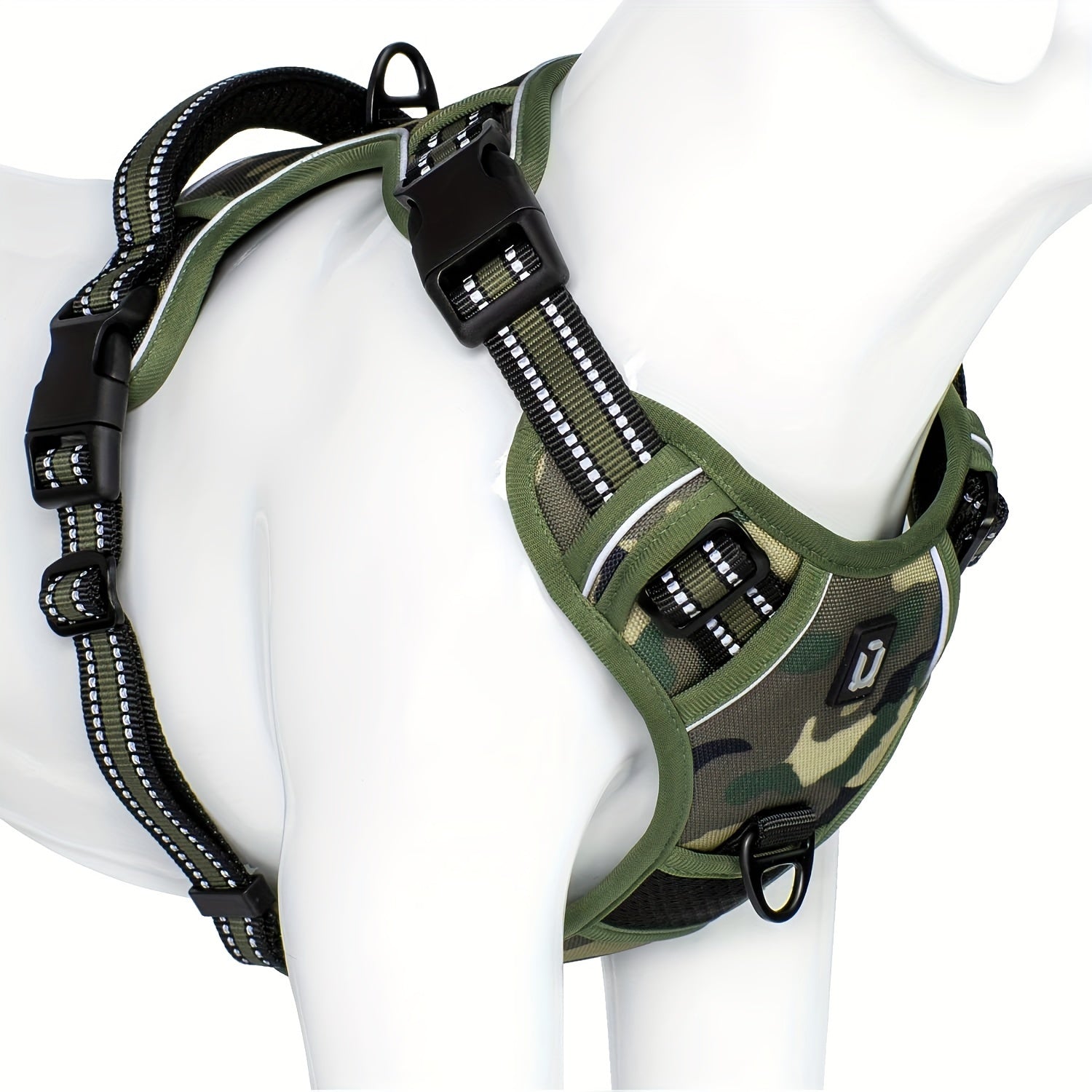 Reflective Camouflage No-Pull Dog Harness with Handle for Easy Walking and Training
