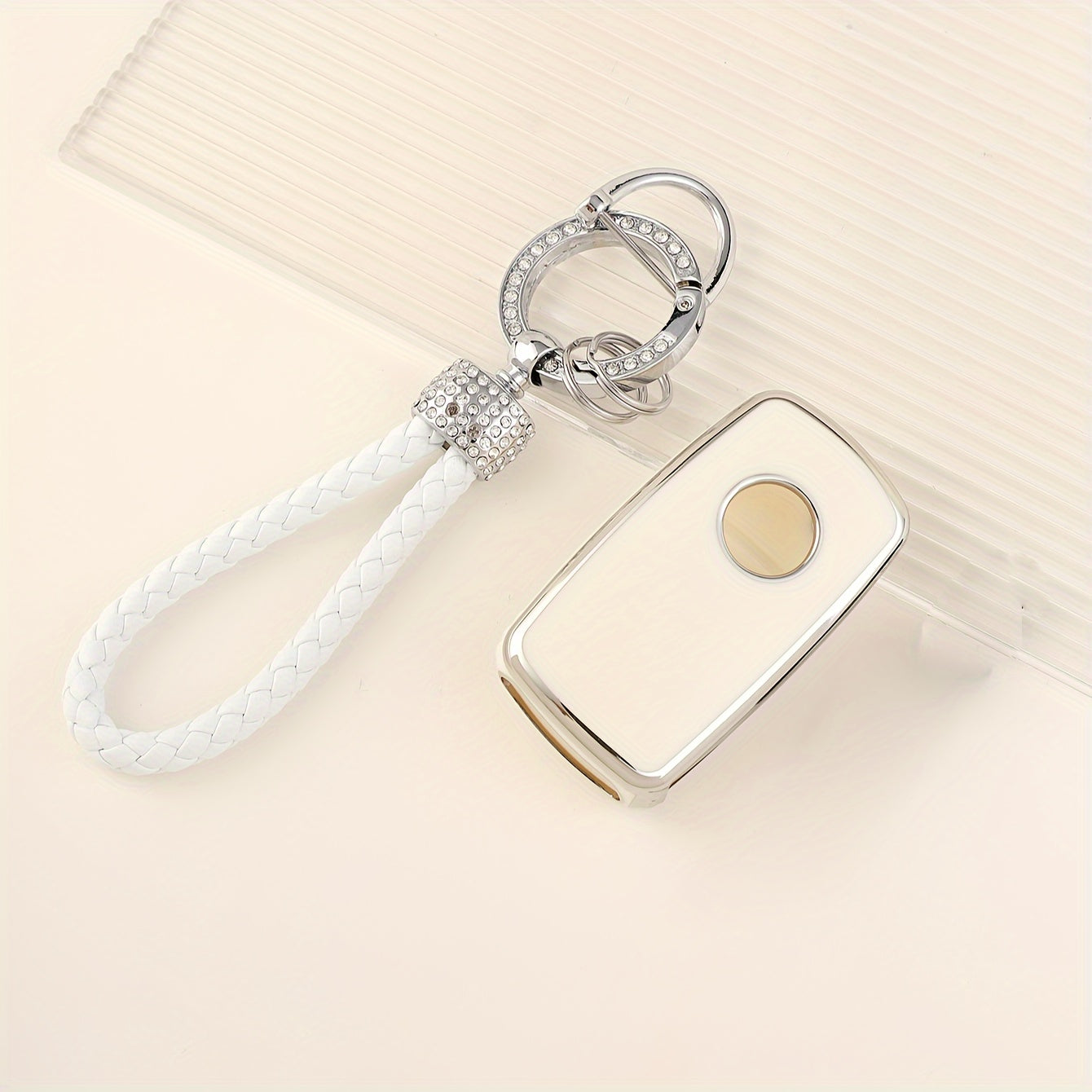 Soft Shell TPU Key Bag With Leather Rope Key Chain Car Key Set