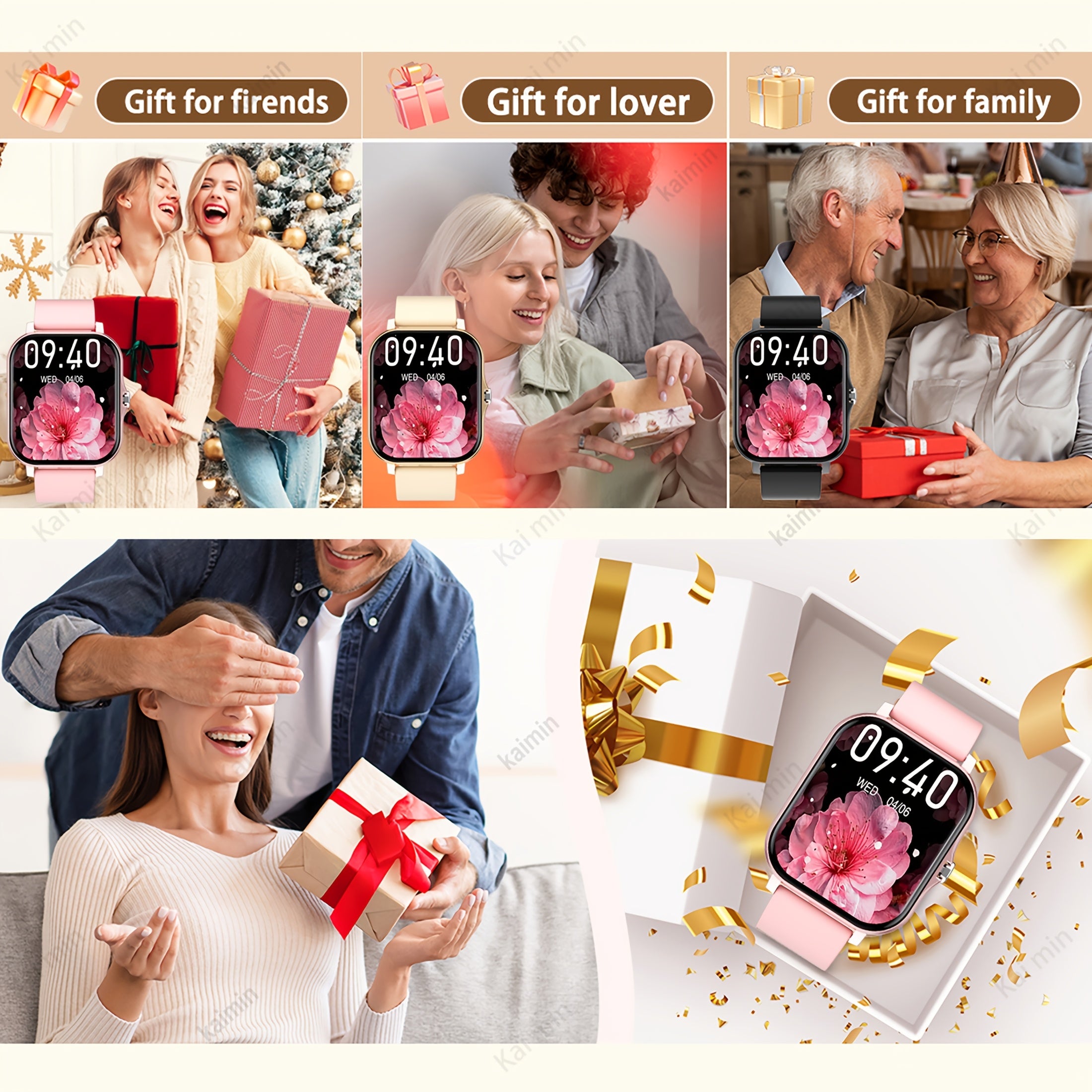 Full-Touch Screen Smartwatch for Men and Women with Fitness Tracking and Wireless Calls