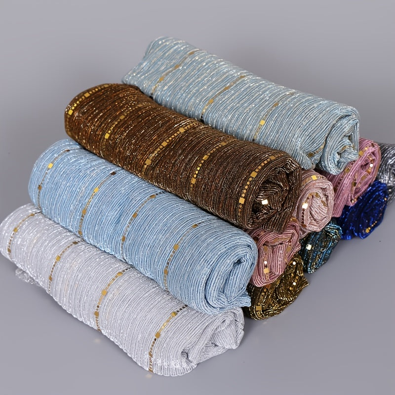 Women's Breathable Silver Metallic Shawl in Solid Color