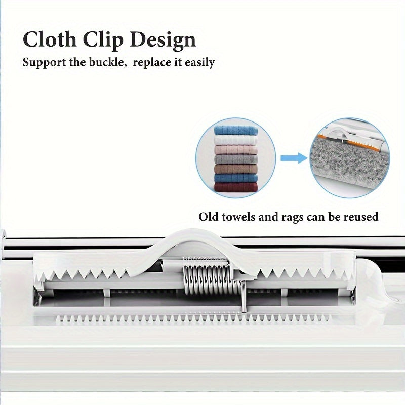 2-in-1 Window Squeegee and Mop with Swivel Head and Clip-On Cloth