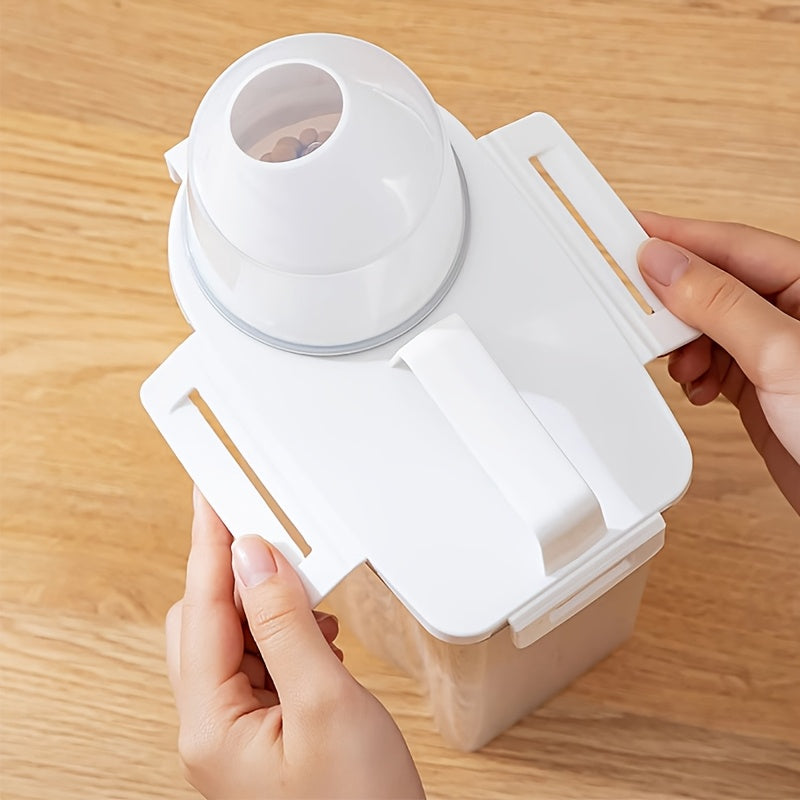 Set of 5 Food Storage Containers Leakproof Square Plastic for Rice Grains Nuts Flour